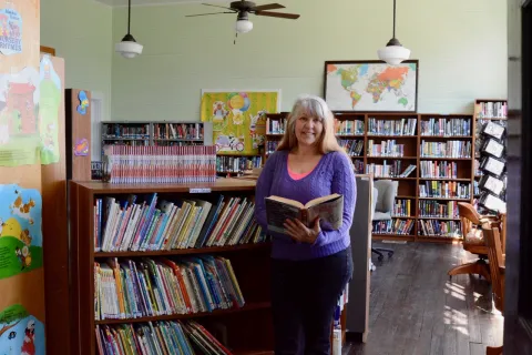 Sharps Chapel Book Station attendant Sherry Medina