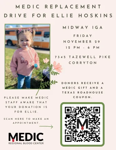 MEDIC blood drive for Ellie