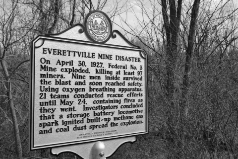 West Virginia historical marker about the mine explosion Photo by Fred Gibson