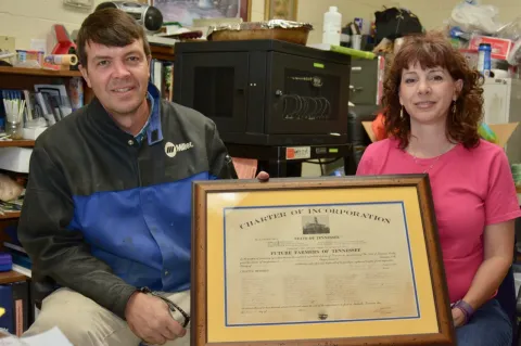 Union County High School agriscience and agriculture instructors John Fugate and Linda Baxter