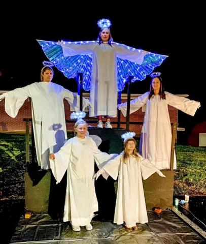 Photo by Megan Zielinski, December 1, 2023 First Baptist Church of Maynardville Journey to Christmas 2022 Angels Scene