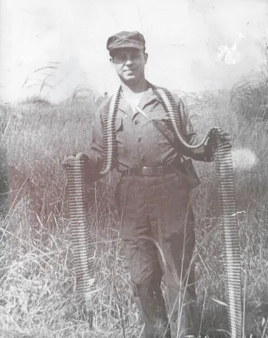 Hardy Otto Johnson at end of fighting in 1953 at DMZ in South Korea