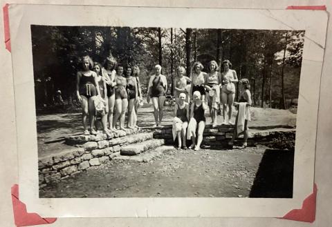 4H Club Girls, Camp Big Ridge Park. Girls returning from hike. Union County Tennessee.