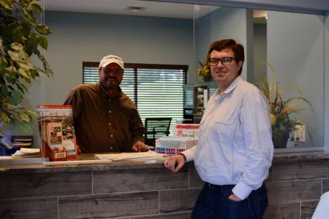 Luttrell Mayor Johnny Merritt with Union County Chamber of Commerce president Thomas Skibinski