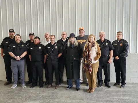 Plainview aldernen and LVFD at new firestation addition