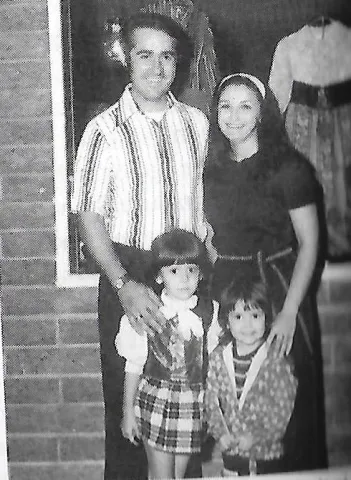 Early Picture of Mike and Betsy Stowers Frazier and their daughters Nancy Lee and Beth