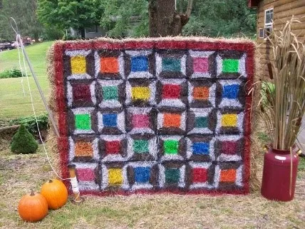 A Quilt Trail of Hay Bales