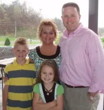 Brad Griffey pictured with wife Laura, son Weston, and daughter Kailyn