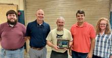 Josh Tharpe, Bryan Shoffner, Isaac Collins, John Fugate, Joanie Brock at the annual CTE end of year banquet in May 2024.