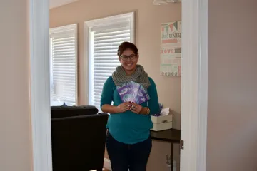 Ami McAfee stands in the new CEASE office in Maynardville.