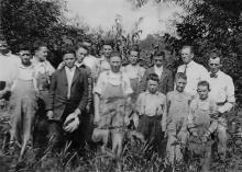 The first 4-H Clubs, referred to then as Corn Clubs, were organized by J. W. Kyker in 1918. Twenty-four boys enrolled in the project, eleven completed records. The eleven completing records were Charles & Tommy Ousley, Elmer Dunn, Raymond Monroe, Ralph & Roy Tarver, Lowell Stooksbury, Glen Irwin, Sherman Mitchell, Plumer Loy and Ted Sharp. The Corn Club winner was Lowell Stooksbury, who produced over 80 bushels of corn per acre at a cost of 14.6 cents per bushel. He grew Tennessee Red Cob. The picture was t