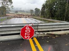 Road leading to a washed out bridge in North East Tennessee. Photo taken by Melissa Shelton