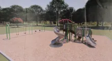 A rendering of new playground equipment for Wilson Park